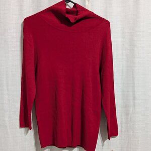 NWT Bestow Women's  Rib Knit turtleneck Sweater Size 3X Red Long Sleeves